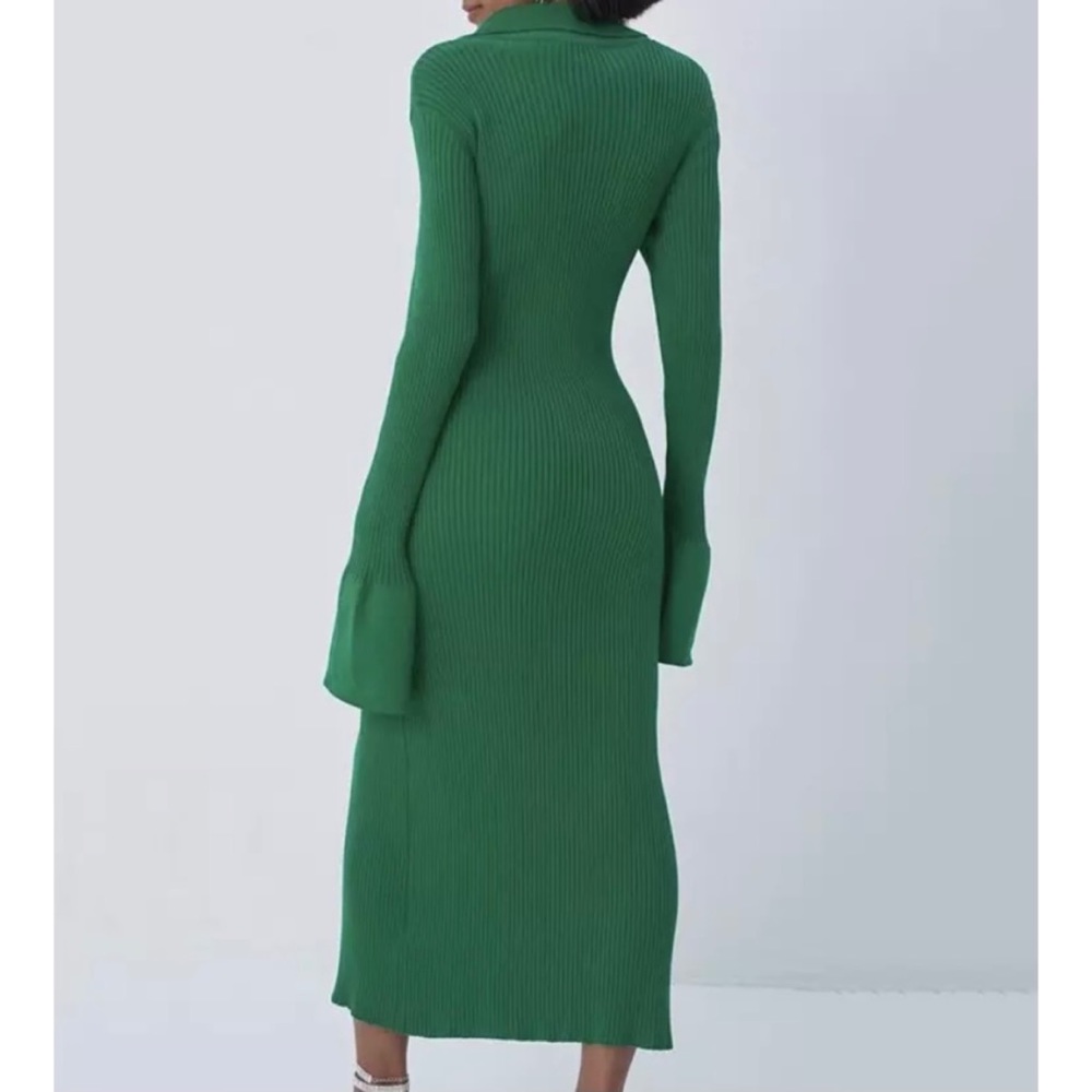 Shell Sleeve Ribbed Maxi Dress - Picture 4 of 17